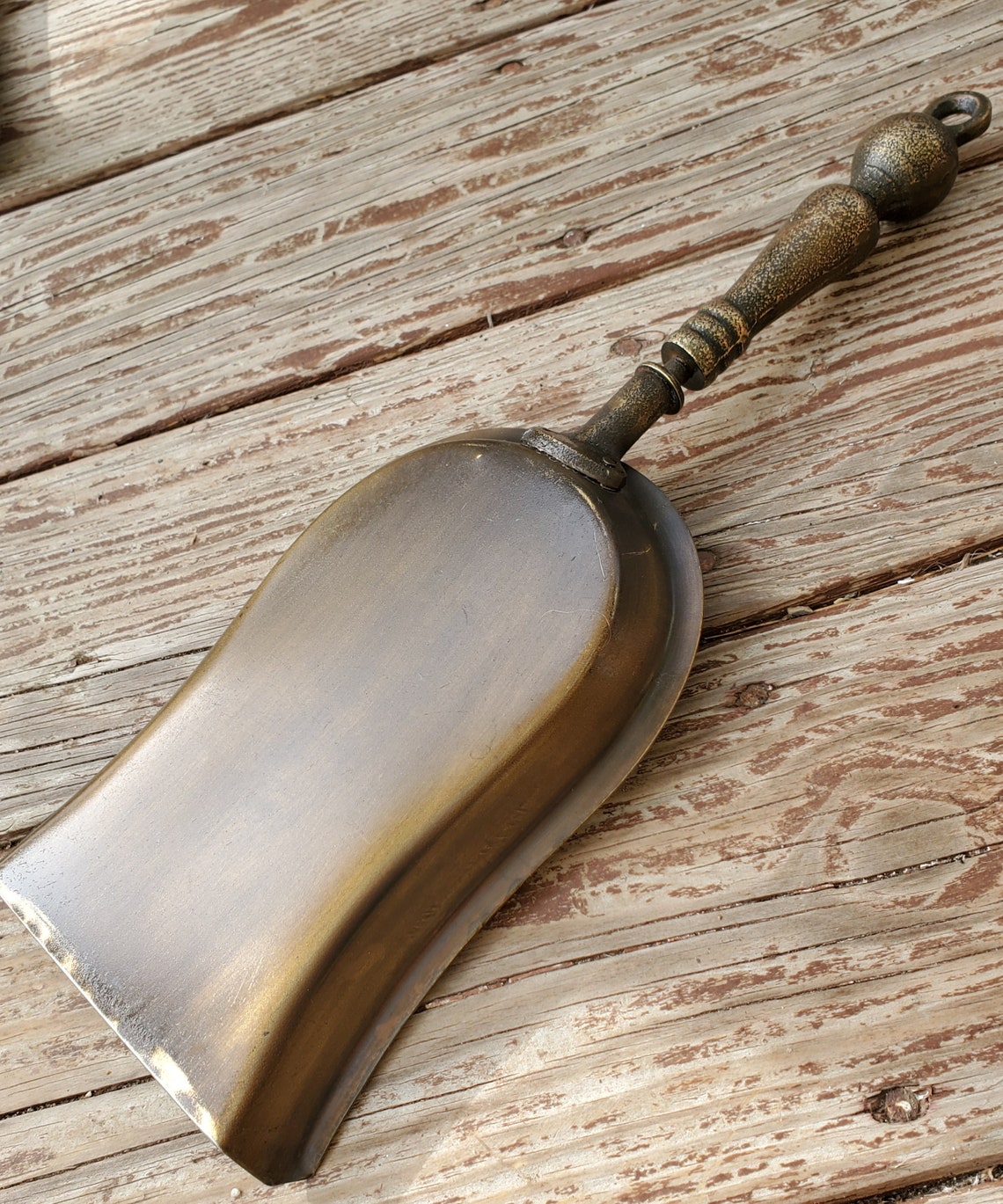 Vintage brass fireplace shovel Etsy