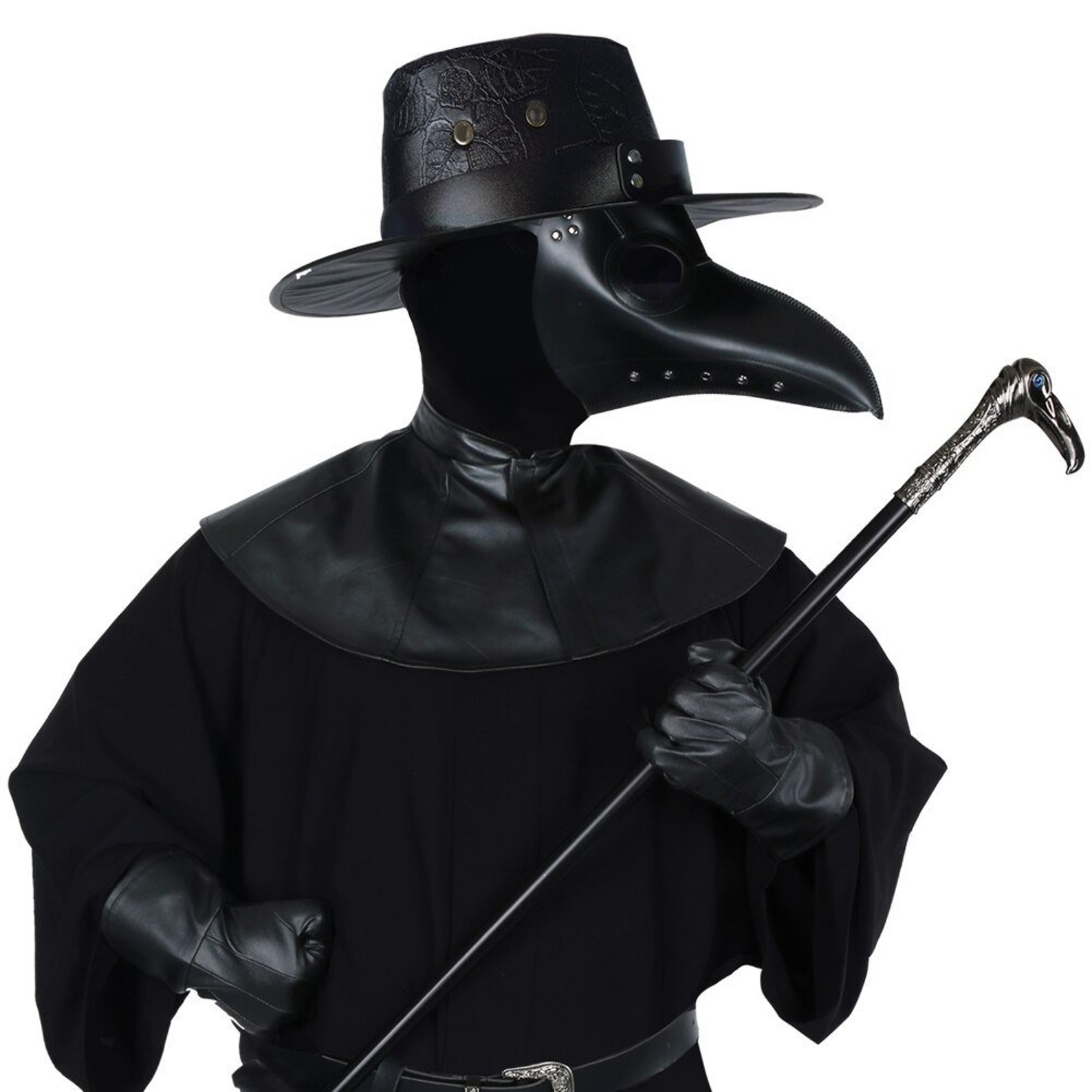 Plague Doctor Costume Steampunk Black Robe Medieval Uniform Etsy