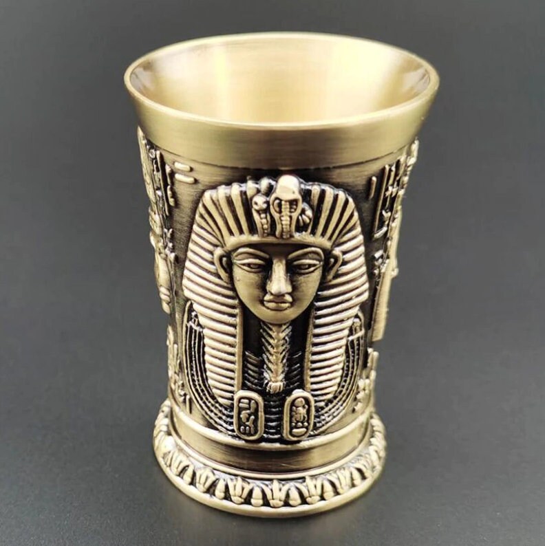 Ancient Egypt Pharaoh Liqueur Glass Cameo Bronze Copper Cup Etsy