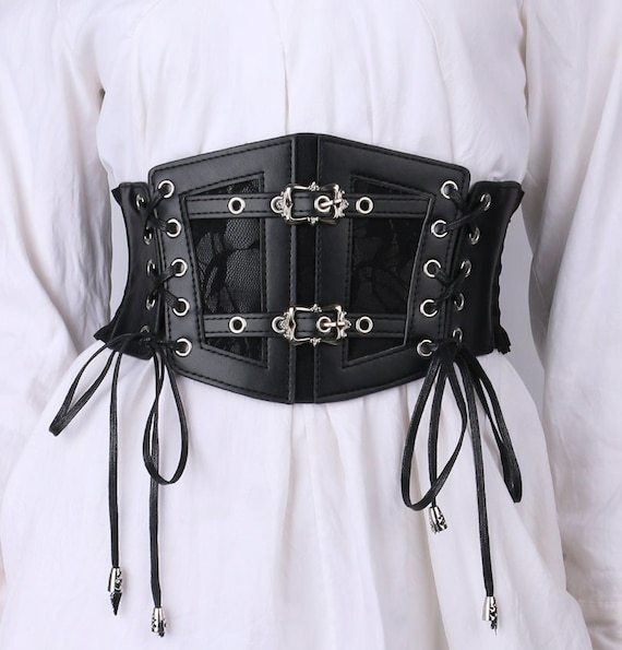 Ladies Velvet Wide Corset Belt Under Bust Waist Cincher Gothic