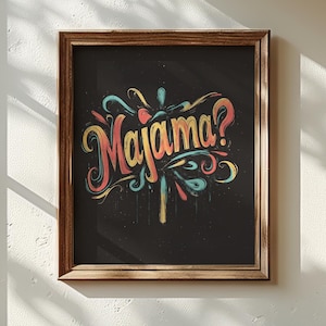 Majama Gujarati Typography Art Print: Vibrant Desi Home Decor