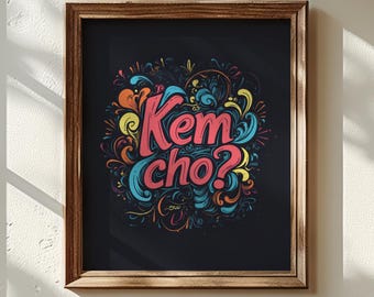 Kem Cho Gujarati Print: Vibrant Desi Pop Art