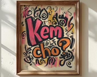 Kem Cho Gujarati Print: Colourful Desi Wall Art
