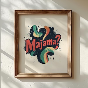 Majama Gujarati Quote Print: Bold Desi Typography, Indian Home Decor
