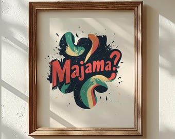Majama Gujarati Quote Print: Bold Desi Typography, Indian Home Decor