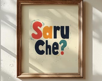 Gujarati Quote Print: Saru Che? - Modern Indian Typography