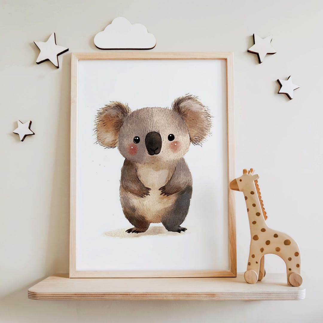 Koala Nursery Print | Cute Watercolor Australian Animal Art - Etsy