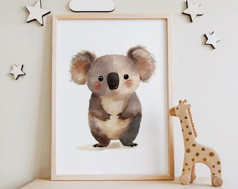 Koala Nursery Print | Cute Watercolor Australian Animal Art