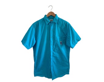 Davidson’s of Bermuda Vintage Turquoise Button up Short Sleeve