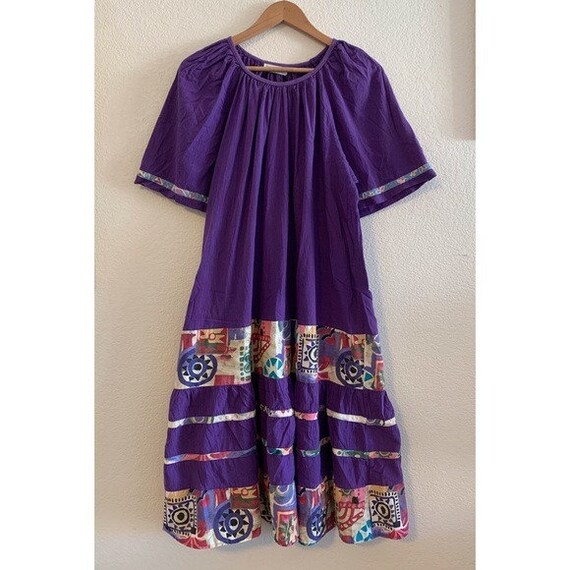 Purple Appel Vintage Long Dress with Pockets / Vi… - image 3