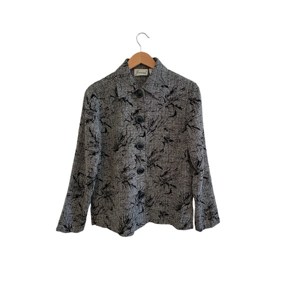 Vintage Joanna Button Up Jacket / Polyester & Ray… - image 1