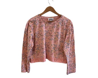 Lajate Vintage Floral Oversized Crop Top / 100% Cotton / Small