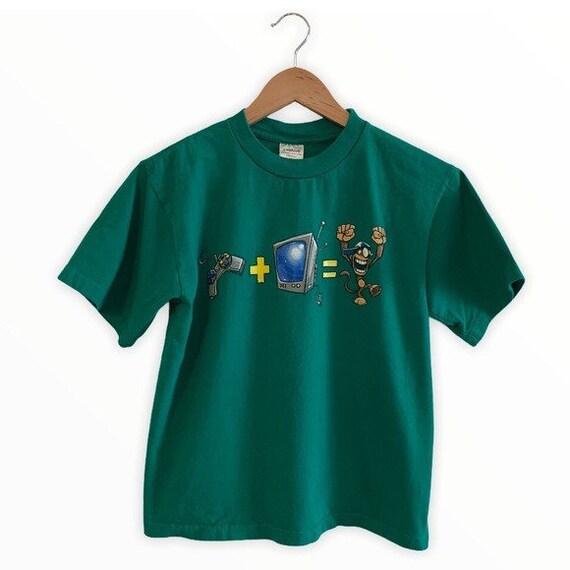 Video Game Green Vintage Tee