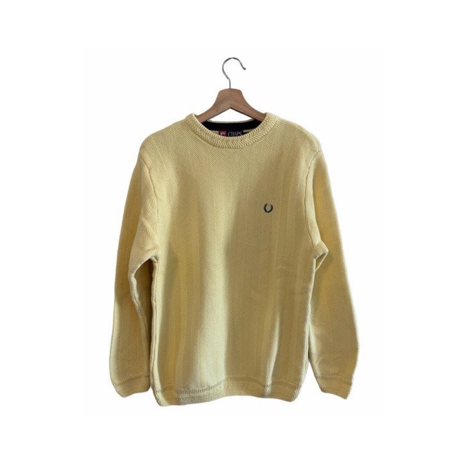 Chaps Light Yellow Pullover Sweater - Etsy