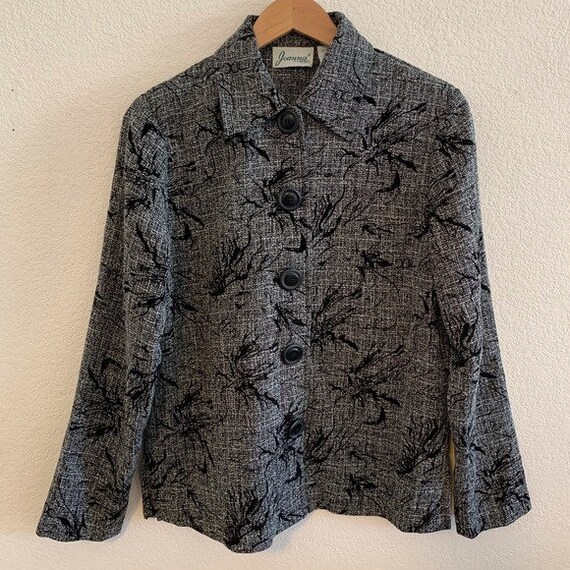 Vintage Joanna Button Up Jacket / Polyester & Ray… - image 3