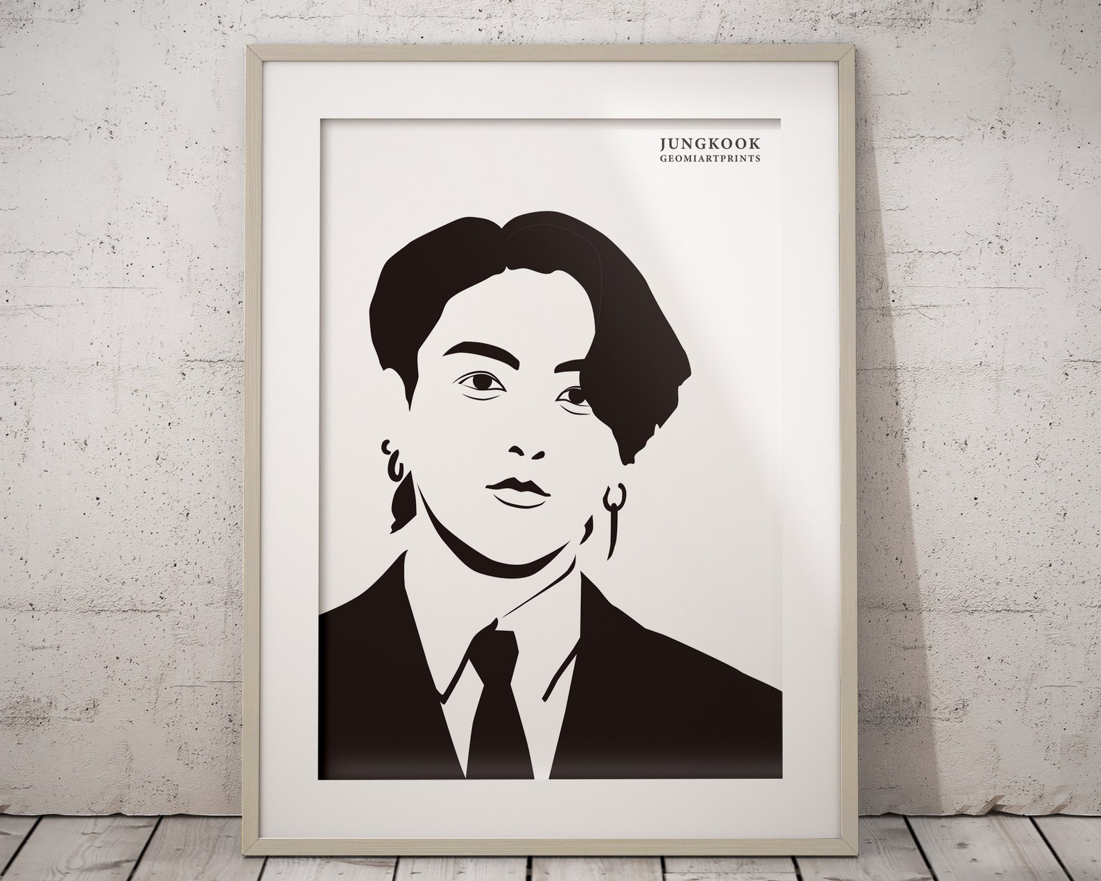 BTS Poster Jungkook printable Bangtan wall art K-pop star | Etsy