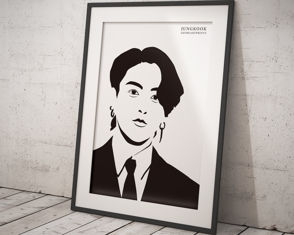 BTS Poster Jungkook printable Bangtan wall art K-pop star | Etsy