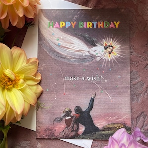 Happy Birthday, Make a Wish! 5&quot; x 7&quot; Keepsake Single-Panel Birthday Card with A7 V-flap Envelope. Singles or Sets of 5