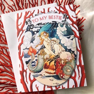 NEU! To My Bestie-Beste Mermaids Forever! Klappkarte für Geburtstage, Freundschaft und Einfach so