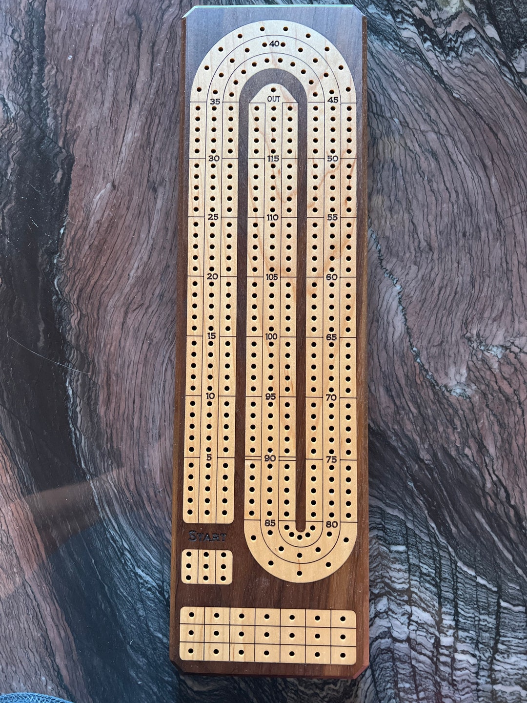 Maple Inlaid Cribbage Board Etsy