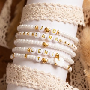 Armband personalisiert, Personalisiertes Armband, Armband mit Namen, Armband mit Buchstaben, Perlenarmband, Namensarmband, Armband Initialen