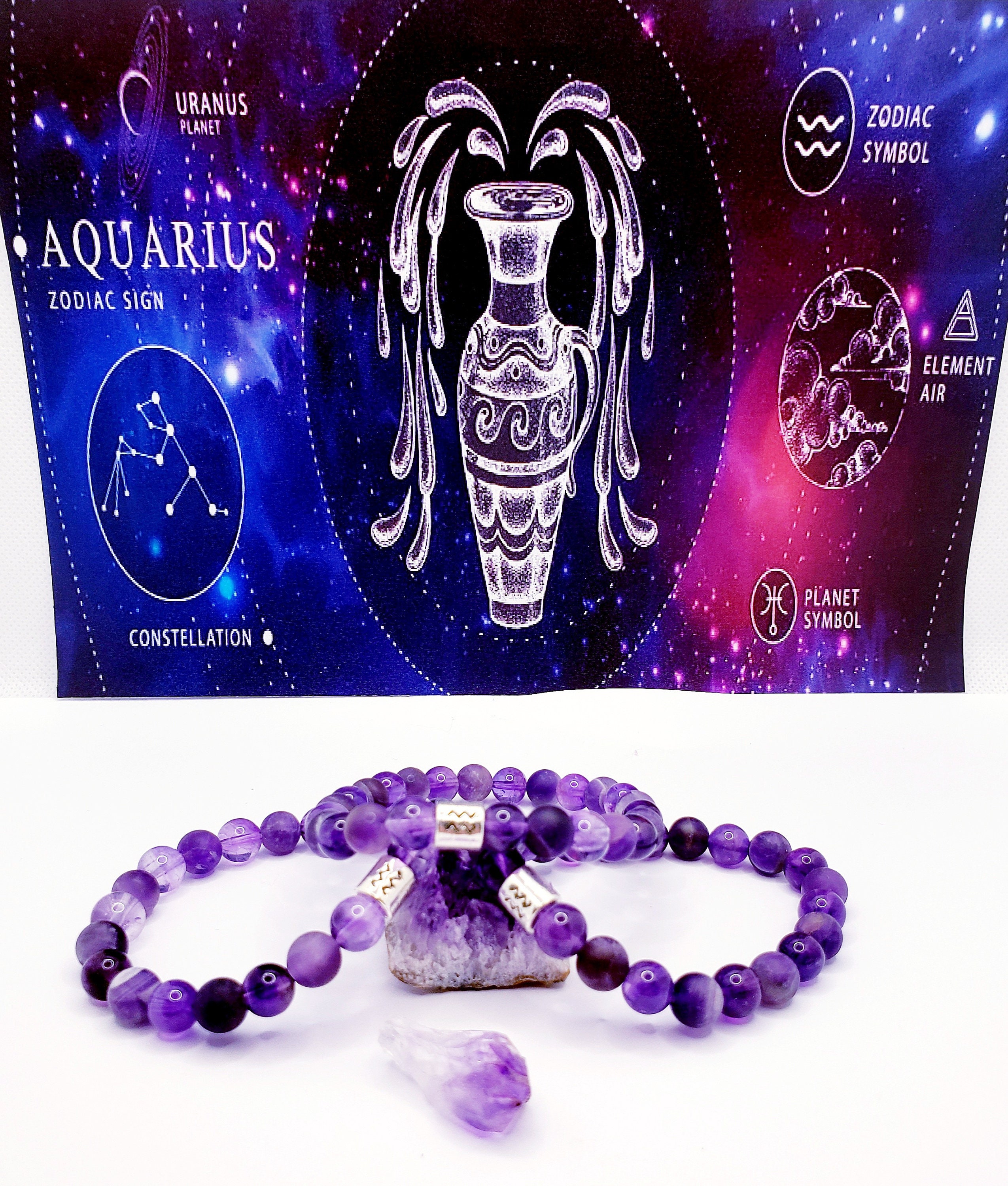 Gemstones for Aquarius Amethyst and Matte Banded Amethyst Etsy