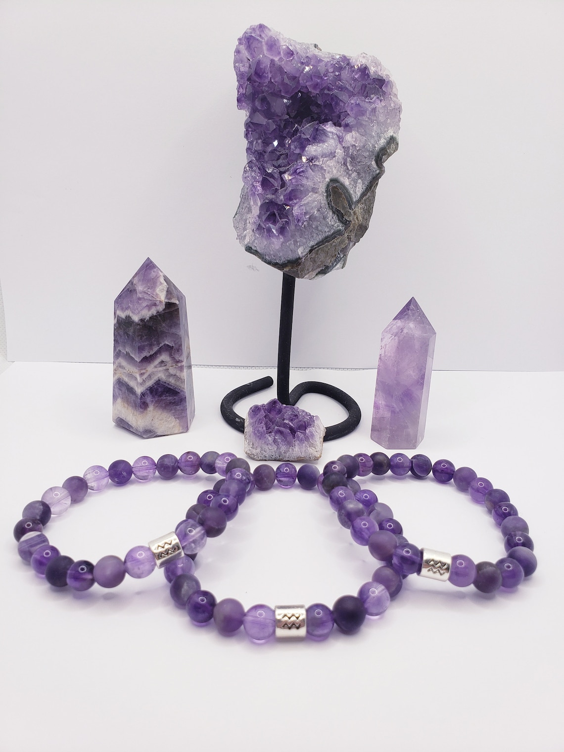 Gemstones for Aquarius Amethyst and Matte Banded Amethyst Etsy