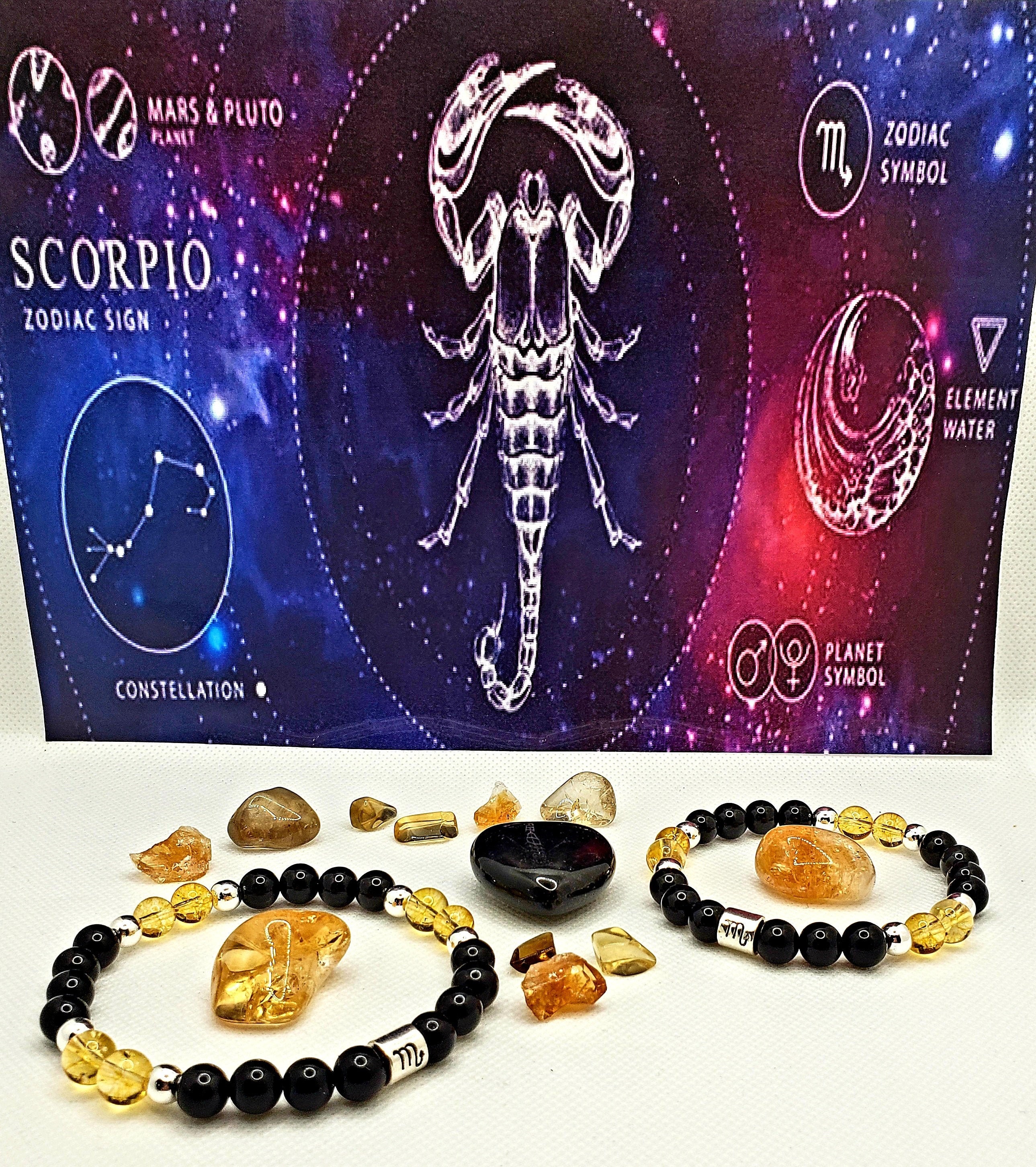 Gemstones for Scorpio Black Obsidian and Citrine healing Etsy