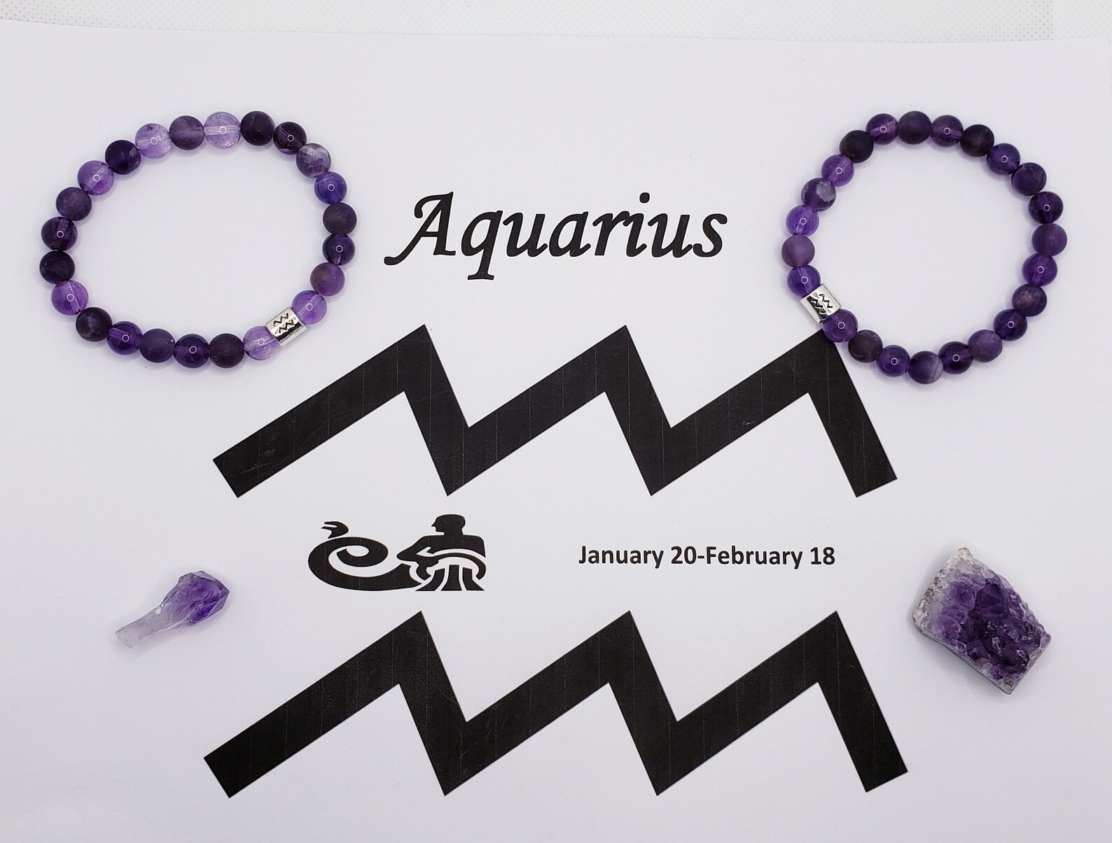 Gemstones for Aquarius Amethyst and Matte Banded Amethyst Etsy Canada
