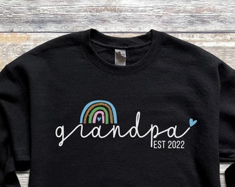 Personalized EST Grandpa Sweatshirt, Grandpa Established Sweatshirt, New Grandpa Gramps Gift, Grandfather Birthday Gift, Fathers Day Gift