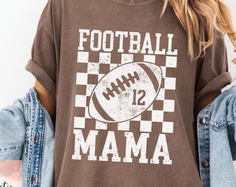 Comfort Colors Football Season Mama Shirt, Personalized Football Mom Shirt, Cheer Mom Shirt, Football Mom Tee Gifts, Football Lover Gift