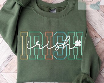 Irish Shamrock Sweatshirt, Cute St Patricks Day Sweatshirt, Irish Crewneck, Saint Patricks Day Sweater, Womens St Paddys Day, Lucky Sweater