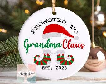 Promoted to Grandma Ornament Gift, Grandparent Christmas Pregnancy Ornament, First Time Grandma Ornament Gift, Grandparent Announcement Gift