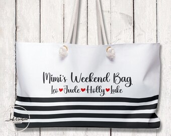 Grandma Gift Bag, Grandma Tote Bag, Grandmas Getaway Bag, Personalized Grandma Bag, Custom Nana Gigi Mimi Gift, Grandma Mothers Day Gift