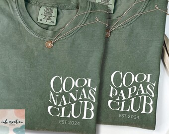 Camiseta de colores cómodos del Club de Abuelas y Abuelos, personalizada, para abuelas y abuelos, nueva abuela y abuela.