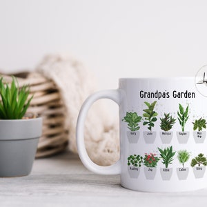 Personalized Grandpa&#39;s Garden Mug, Plant Lovers garden gift, Custom Family Names, Special Grandkids Names Gift for Grandpa