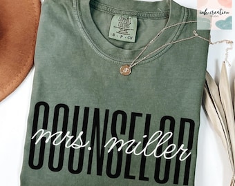 Comfort Colors® Custom School Counselor Shirt, Mental Health Shirt, Counselor School Tee, School Therapist Shirt, New School Counselor Gifts