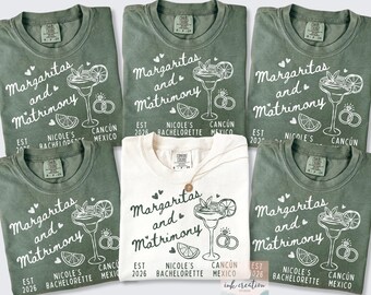 Margarita Bachelorette Shirt, Margs and Matrimony Bachelorette Party Tshirt, Comfort Colors Custom Bachelorette TShirt, Tequila Bachelorette