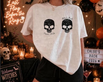 Custom Halloween Bachelorette Party Shirts, Spooky Bride Shirt, Spooky Bachelorette Shirt, Skull Bachelorette Shirt, Comfort Colors Bach