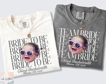 Custom Photo Bachelorette Shirts, Comfort Colors Bridal Party TShirts, Personalized Bach Club Shirts, Photo Bride Shirt, Photo Party Tee