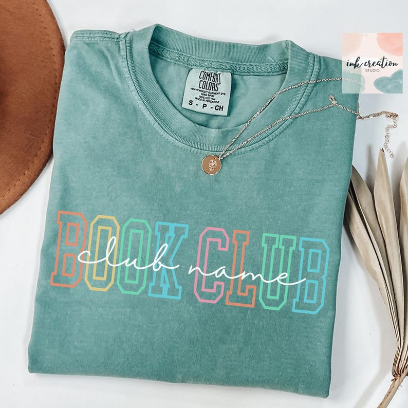 Custom Book Club Comfort Colors Shirt, Book Club Tee, Reading Club Group Shirts, Bookworm Crewneck, Personalized Book Club Gift, Book Lovers Light Green