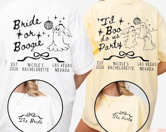 Custom Halloween Bachelorette Party Shirts, Spooky Bride Shirt, Spooky Bachelorette Shirt, Ghost Bachelorette Shirt, Comfort Colors Bach