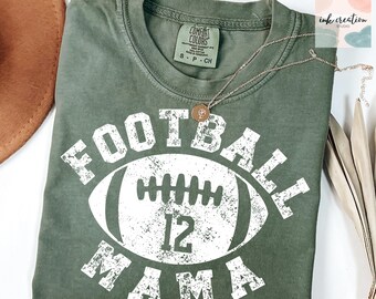 Comfort Colors Football Season Mama Shirt, Personalized Football Mom Shirt, Cheer Mom Shirt, Football Mom Tee Gifts, Football Lover Gift
