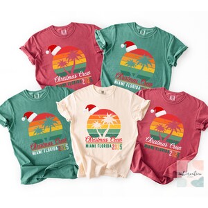 Beach Christmas Family Comfort Colors Shirts, Tropical Family Christmas 2025 Shirts, Custom Location, Family Beach Vacation, Holiday Tee