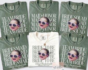 Custom Photo Bachelorette Shirts, Comfort Colors Bridal Party TShirts, Personalized Bach Club Shirts, Photo Bride Shirt, Photo Party Tee