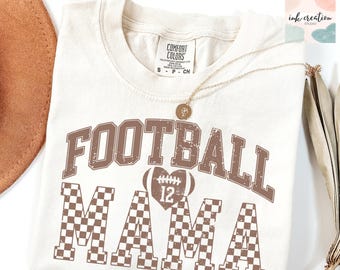 Comfort Colors Football Season Mama Shirt, Personalized Football Mom Shirt, Cheer Mom Shirt, Football Mom Tee Gifts, Football Lover Gift