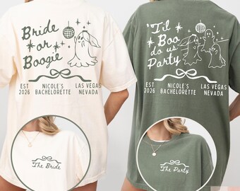 Custom Halloween Bachelorette Party Shirts, Spooky Bride Shirt, Spooky Bachelorette Shirt, Ghost Bachelorette Shirt, Comfort Colors Bach