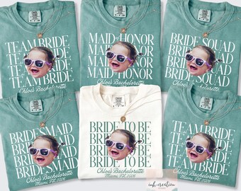 Custom Photo Bachelorette Shirts, Comfort Colors Bridal Party TShirts, Personalized Bach Club Shirts, Photo Bride Shirt, Photo Party Tee