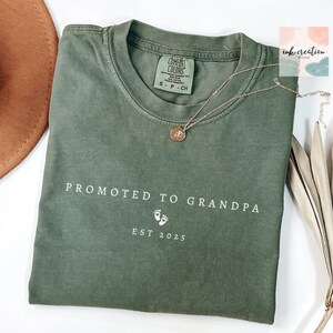 Custom Grandpa Est Comfort Colors Shirt, Promoted to Grandpa Shirt, Grandpa Reveal, Fathers Day Gift For Grandpa, Grandpa Birthday Gift
