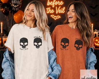 Custom Halloween Bachelorette Party Shirts, Spooky Bride Shirt, Spooky Bachelorette Shirt, Skull Bachelorette Shirt, Comfort Colors Bach